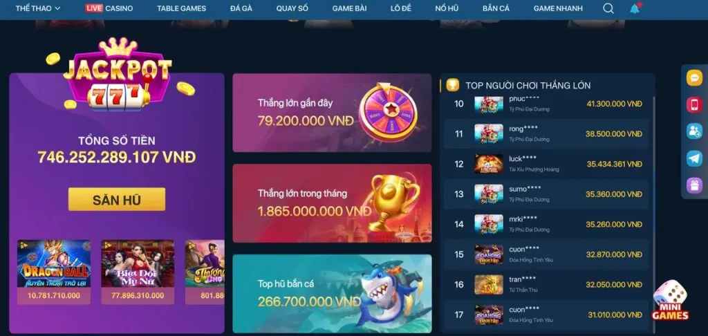Đa dạng trò chơi Nổ Hũ tại HM88